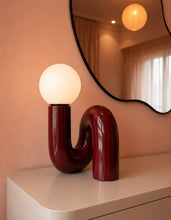 Load image into Gallery viewer, Burgundy Loop Table Lamp