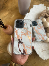 Load image into Gallery viewer, White and gold Marble with 2 in 1 SHOCKPROOF CASE