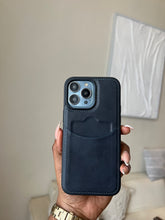 Load image into Gallery viewer, Leather card slot case( Dark Navy BLUE)