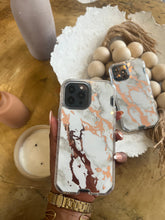 Load image into Gallery viewer, White and gold Marble with 2 in 1 SHOCKPROOF CASE