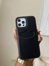 Load image into Gallery viewer, Leather card slot case( BLACK)