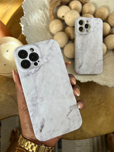 Load image into Gallery viewer, Textured white marble protective case