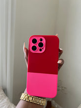 Load image into Gallery viewer, Two Toned silicone case(Red and pink ) no