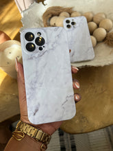 Load image into Gallery viewer, Textured white marble protective case
