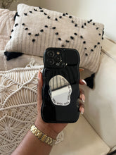 Load image into Gallery viewer, Black wave case with mirror pocket