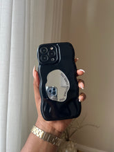 Load image into Gallery viewer, Black wave case with mirror pocket