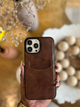 Load image into Gallery viewer, Leather card slot case (DARK BROWN) no