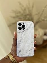 Load image into Gallery viewer, Textured white marble protective case
