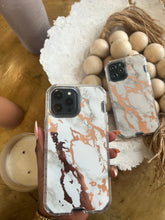 Load image into Gallery viewer, White and gold Marble with 2 in 1 SHOCKPROOF CASE