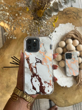 Load image into Gallery viewer, White and gold Marble with 2 in 1 SHOCKPROOF CASE
