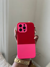Load image into Gallery viewer, Two Toned silicone case(Red and pink ) no