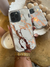 Load image into Gallery viewer, White and gold Marble with 2 in 1 SHOCKPROOF CASE