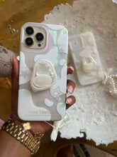Load image into Gallery viewer, Holographic translucent popsocket case (can be bought with or without the charm holder) it’ll