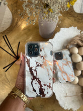 Load image into Gallery viewer, White and gold Marble with 2 in 1 SHOCKPROOF CASE