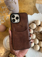 Load image into Gallery viewer, Leather card slot case (DARK BROWN) no