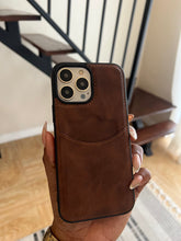 Load image into Gallery viewer, Leather card slot case (DARK BROWN) no