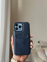 Load image into Gallery viewer, Leather card slot case( Dark Navy BLUE)