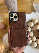 Load image into Gallery viewer, Leather card slot case (DARK BROWN) no