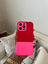 Load image into Gallery viewer, Two Toned silicone case(Red and pink ) no