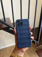 Load image into Gallery viewer, Navy blue Soft 3D Stripe case ma