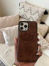 Load image into Gallery viewer, Leather card slot case (DARK BROWN) no