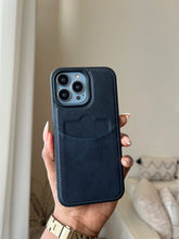 Load image into Gallery viewer, Leather card slot case( Dark Navy BLUE)
