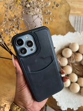 Load image into Gallery viewer, Leather card slot case( Dark Navy BLUE)