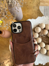 Load image into Gallery viewer, Leather card slot case (DARK BROWN) no