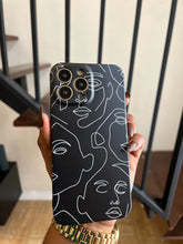 Load image into Gallery viewer, Black minimalist Lineart case