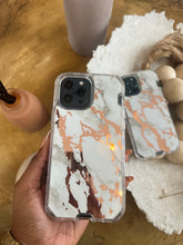 Load image into Gallery viewer, White and gold Marble with 2 in 1 SHOCKPROOF CASE