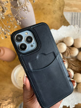 Load image into Gallery viewer, Leather card slot case( Dark Navy BLUE)