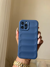 Load image into Gallery viewer, Navy blue Soft 3D Stripe case ma