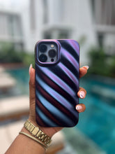Load image into Gallery viewer, Purple 3D wave case with holder