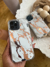 Load image into Gallery viewer, White and gold Marble with 2 in 1 SHOCKPROOF CASE