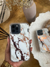 Load image into Gallery viewer, White and gold Marble with 2 in 1 SHOCKPROOF CASE