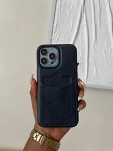 Load image into Gallery viewer, Leather card slot case( Dark Navy BLUE)