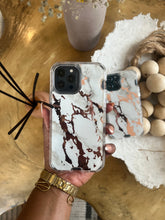Load image into Gallery viewer, White and gold Marble with 2 in 1 SHOCKPROOF CASE