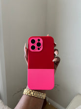 Load image into Gallery viewer, Two Toned silicone case(Red and pink ) no