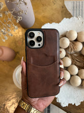 Load image into Gallery viewer, Leather card slot case (DARK BROWN) no