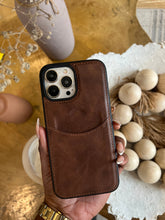 Load image into Gallery viewer, Leather card slot case (DARK BROWN) no