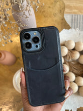 Load image into Gallery viewer, Leather card slot case( Dark Navy BLUE)