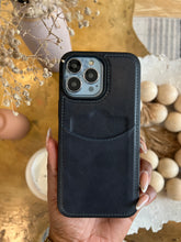 Load image into Gallery viewer, Leather card slot case( Dark Navy BLUE)