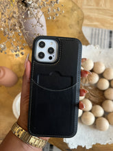 Load image into Gallery viewer, Leather card slot case( BLACK)