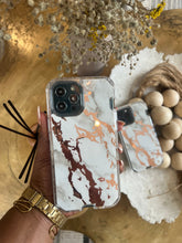 Load image into Gallery viewer, White and gold Marble with 2 in 1 SHOCKPROOF CASE