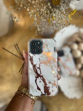 Load image into Gallery viewer, White and gold Marble with 2 in 1 SHOCKPROOF CASE