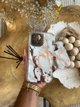 Load image into Gallery viewer, White and gold Marble with 2 in 1 SHOCKPROOF CASE
