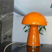 Load image into Gallery viewer, Orange Glass Mushroom Table Lamp