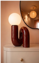 Load image into Gallery viewer, Burgundy Loop Table Lamp