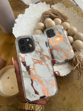 Load image into Gallery viewer, White and gold Marble with 2 in 1 SHOCKPROOF CASE
