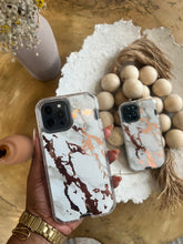 Load image into Gallery viewer, White and gold Marble with 2 in 1 SHOCKPROOF CASE